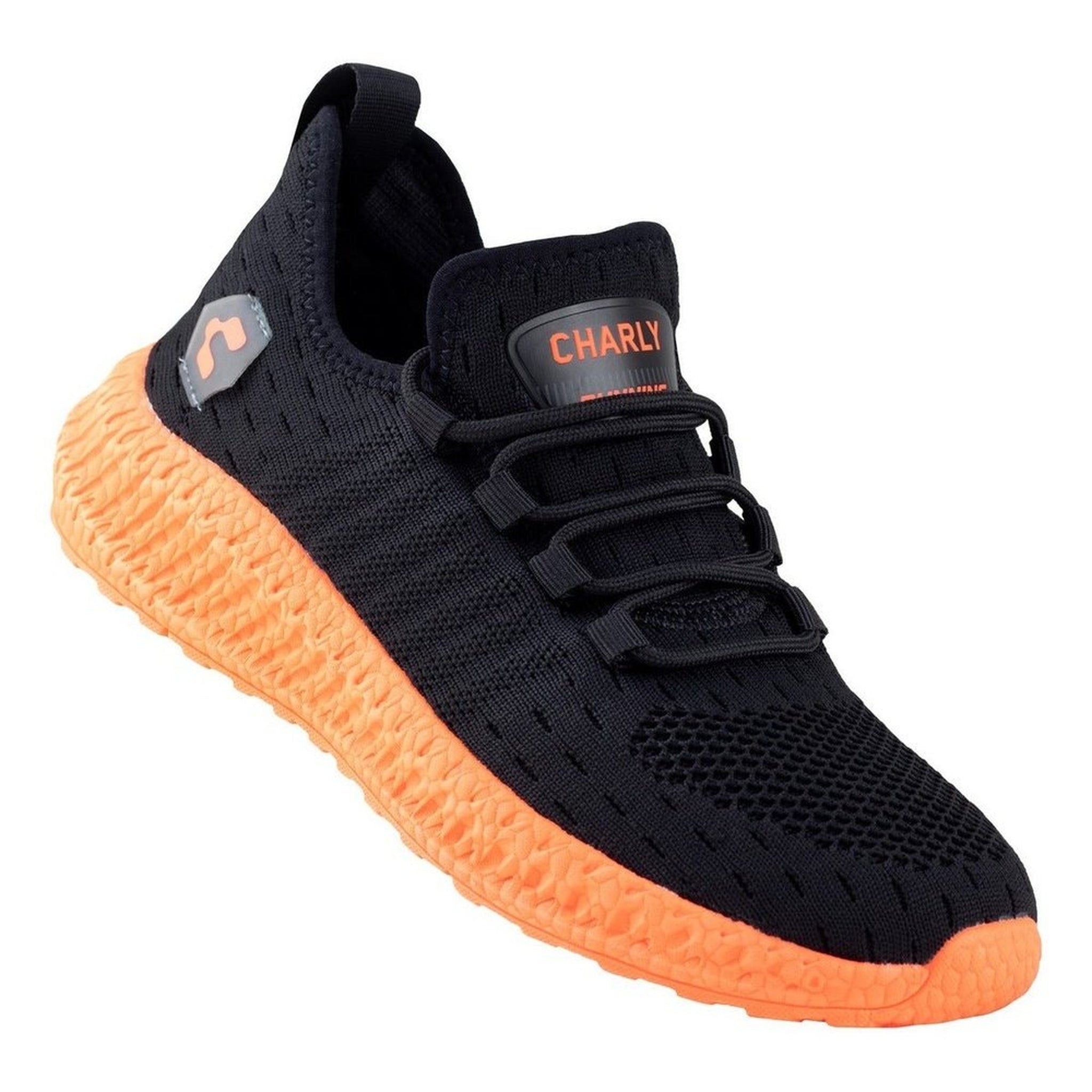 Tenis Charly Hombre Running Mikado 1086108 Negro Naranja