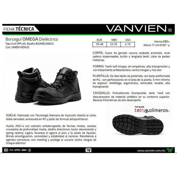 Botas De Seguridad Con Casquillo Van Vien Omemkenud Negro