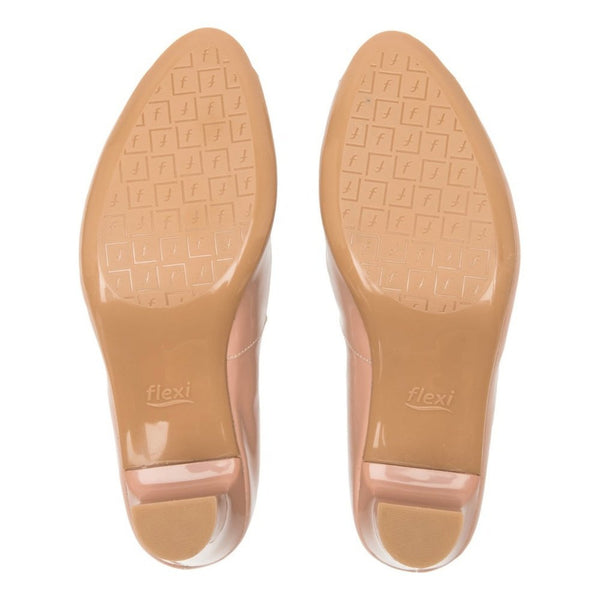 Zapatilla De Tacon Semi Vestir Flexi 124404 Nude Charol Moda