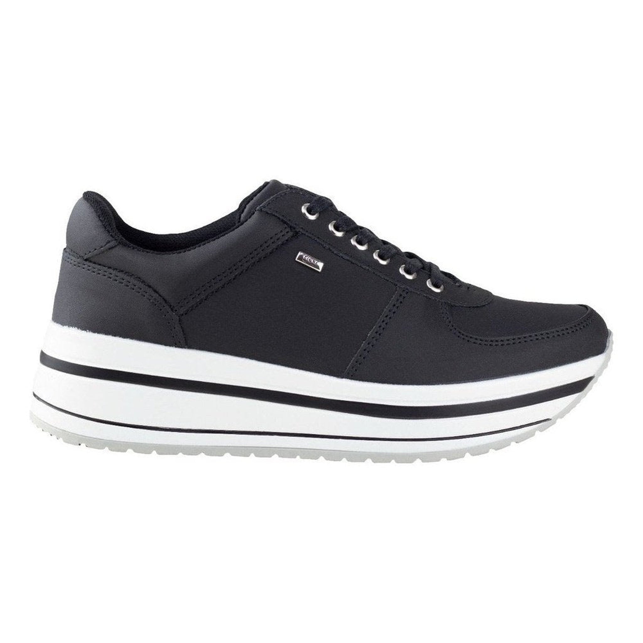 Tenis Para Mujer Flexi Urbano Plataforma 101001 Negro +4.5a