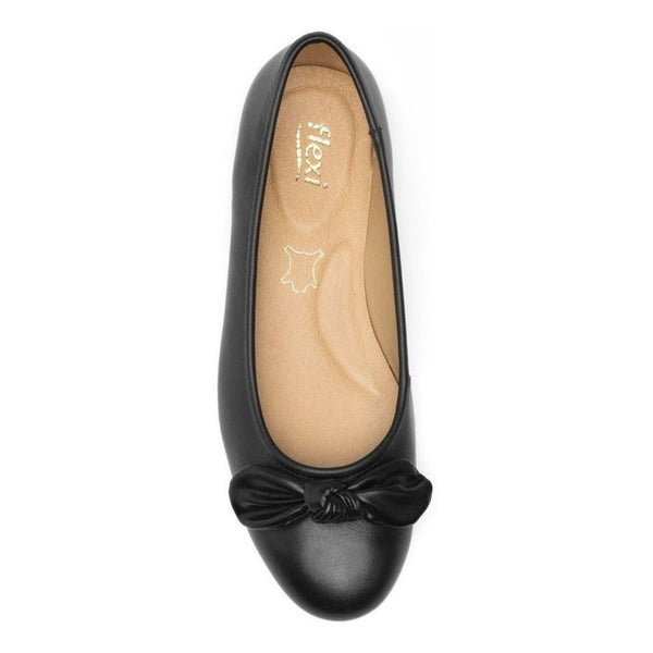 Ballerinas Casual Mujer Flexi 116309 Negro Detalle Moño Piel