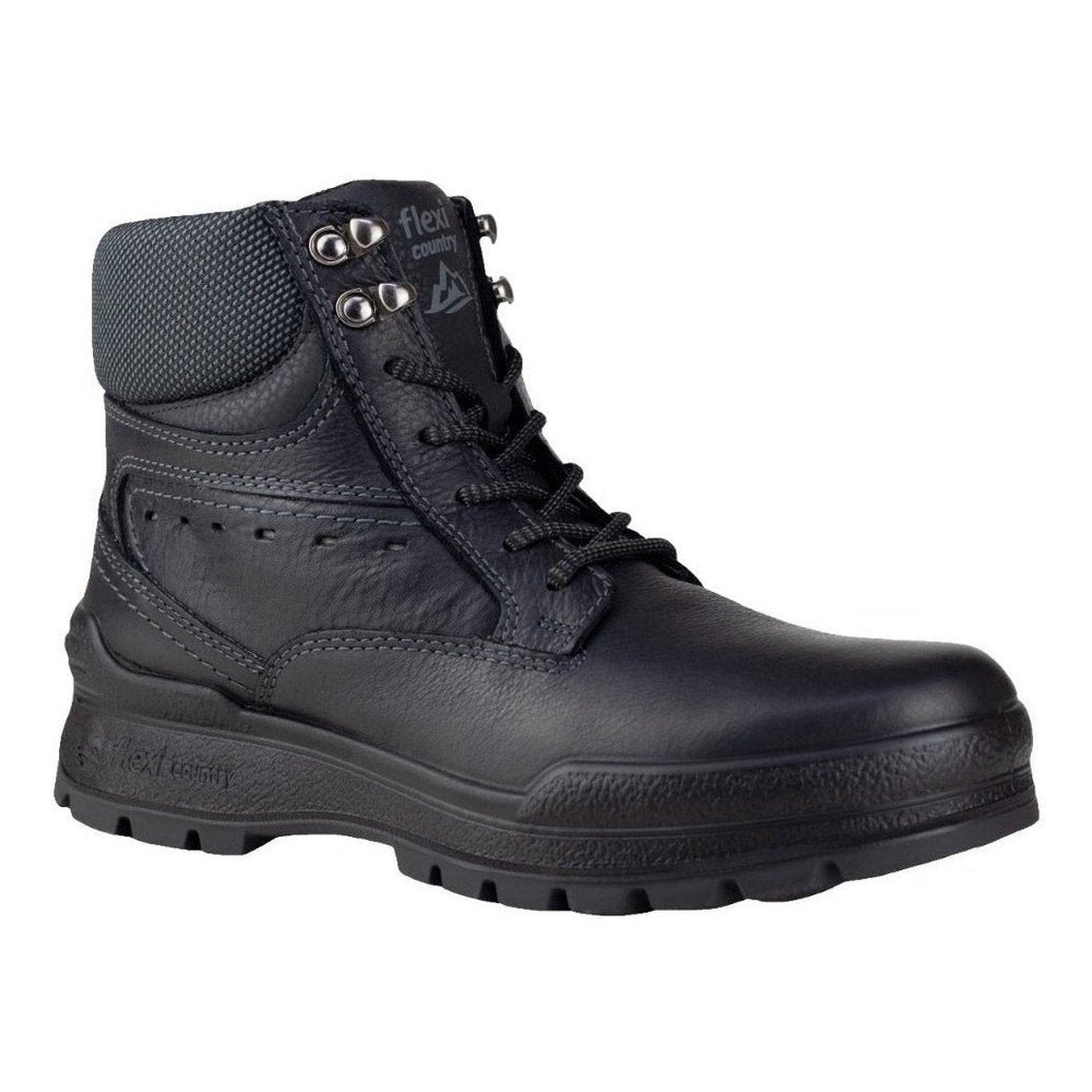 Botínes Para Hombre Flexi Country Graneada 406005 Negro Piel