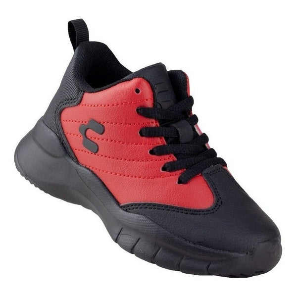 Tenis Charly Kids Niño Tipo Bota 1079325 Rojo Negro Sport