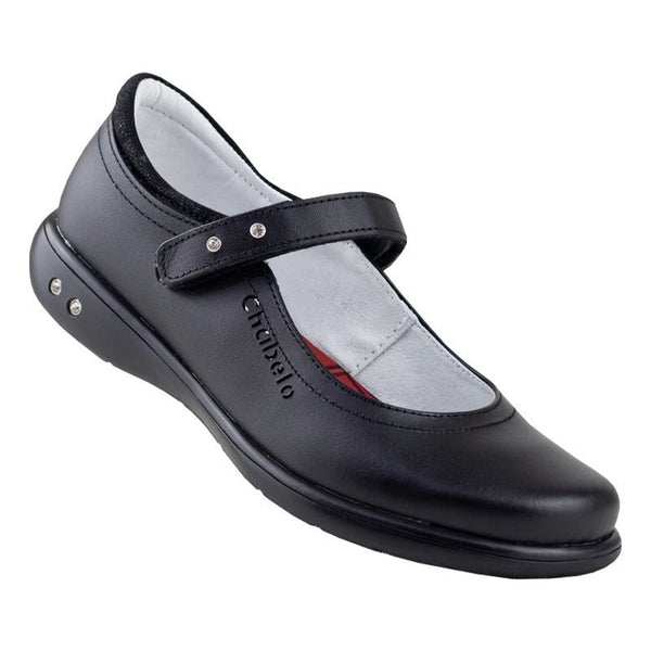Zapato Escolar Para Niña Chabelo Piel C23-b Negro Originales