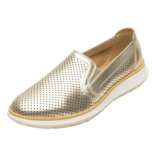 Zapato Slip On Flexi Para Mujer Piel Suave 119302 Oro Original