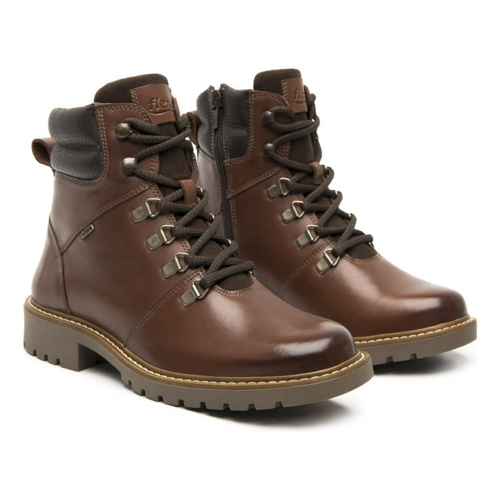 Botines Urbanos Flexi Mujer 37819 Cogñac Cierre Interno Piel