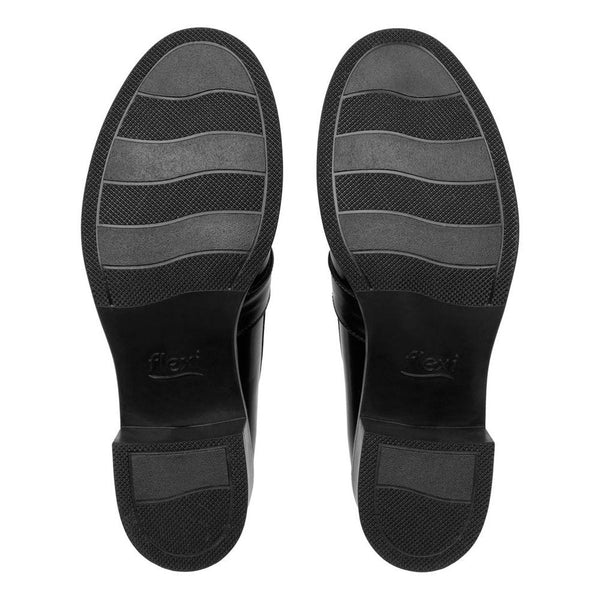 Mocasin Con Tacon Para Mujer Flexi Semi Vestir 119507 Negro