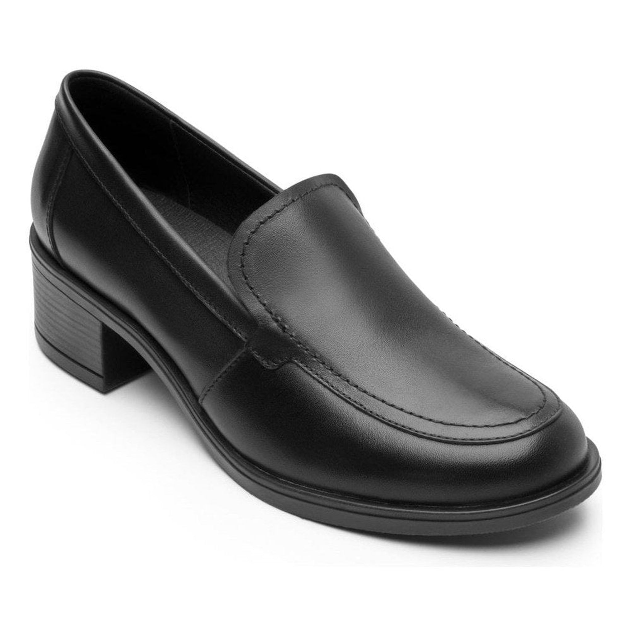 Mocasines Loafer Con Tacon De Mujer Flexi 119509 Piel Negro