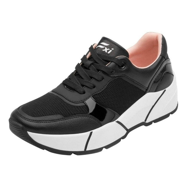 Tenis Con Plataforma Urbanos Flexi De Mujer 116403 Negro +5cm