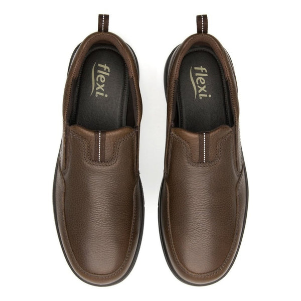 Mocasines Slip On De Hombre Flexi Clasicos 410606 Chocolate