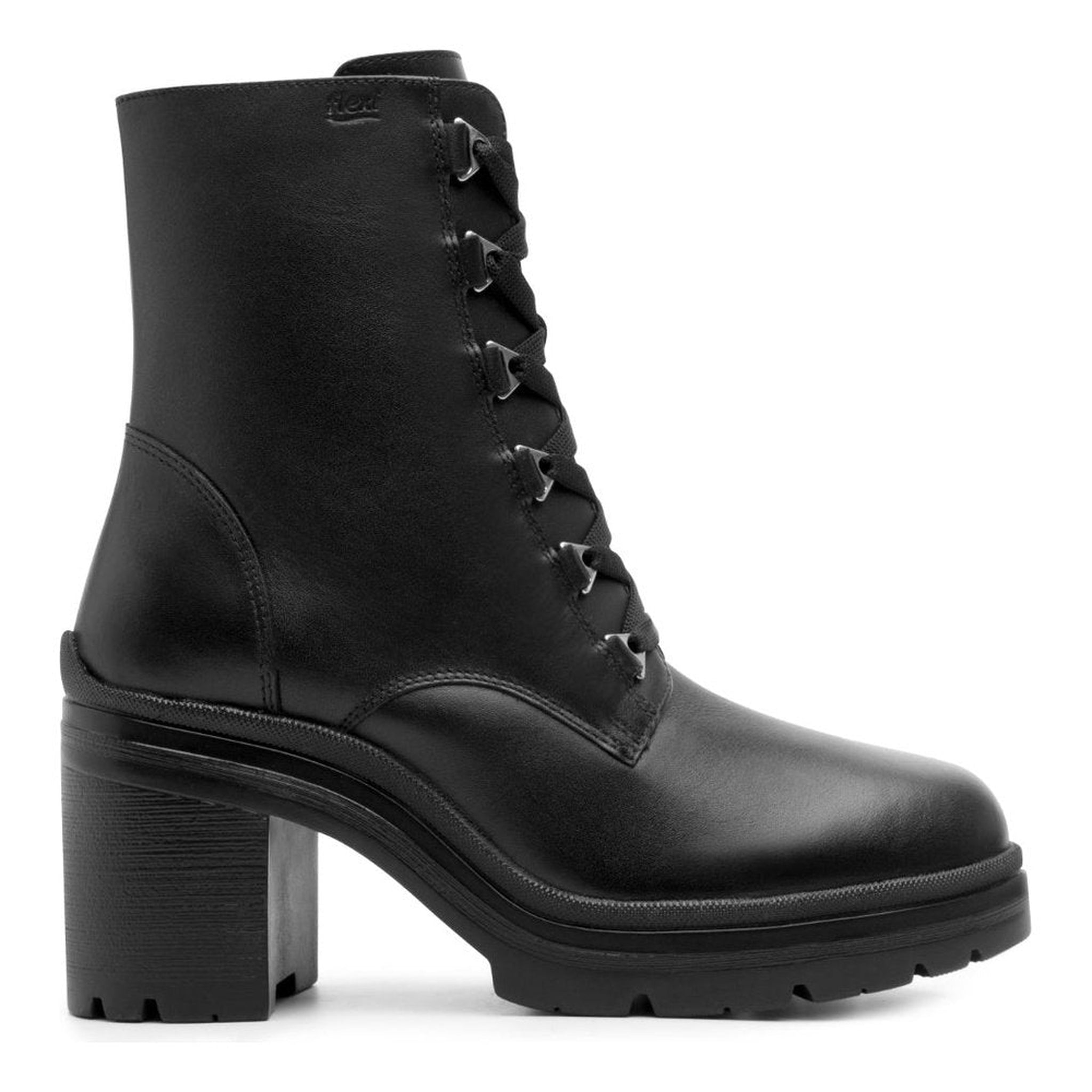 Botas Urbanas Con Tacon Mujer Flexi 119607 Negro Cierre Lat.