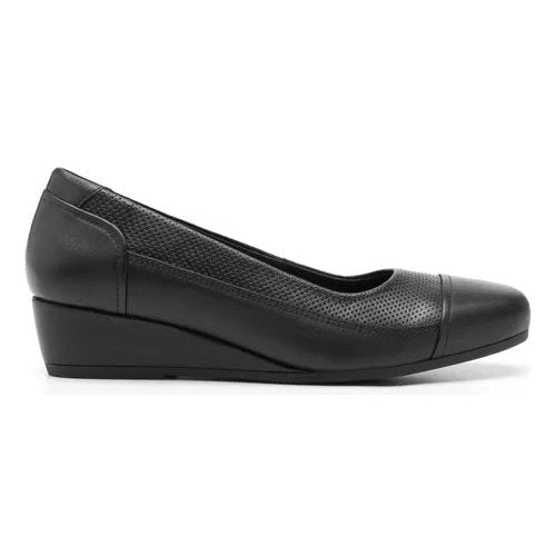 Zapato Flexi Negro Con Tacon Para Mujer Confort 127002 Moda