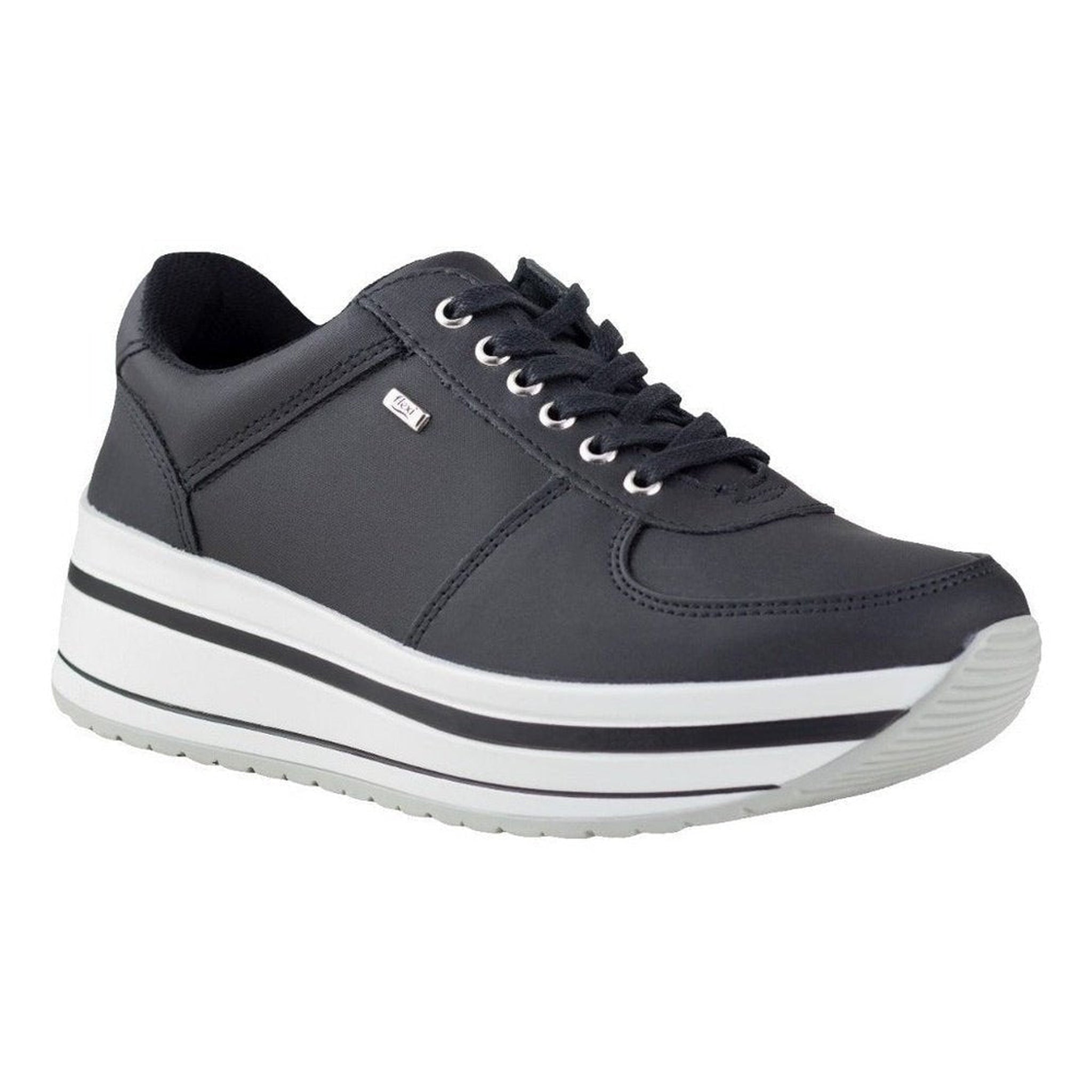 Tenis Para Mujer Flexi Urbano Plataforma 101001 Negro +4.5a