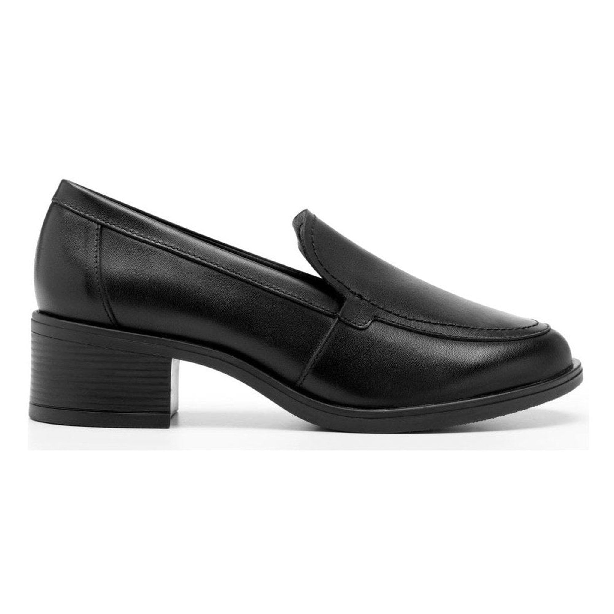 Mocasines Loafer Con Tacon De Mujer Flexi 119509 Piel Negro