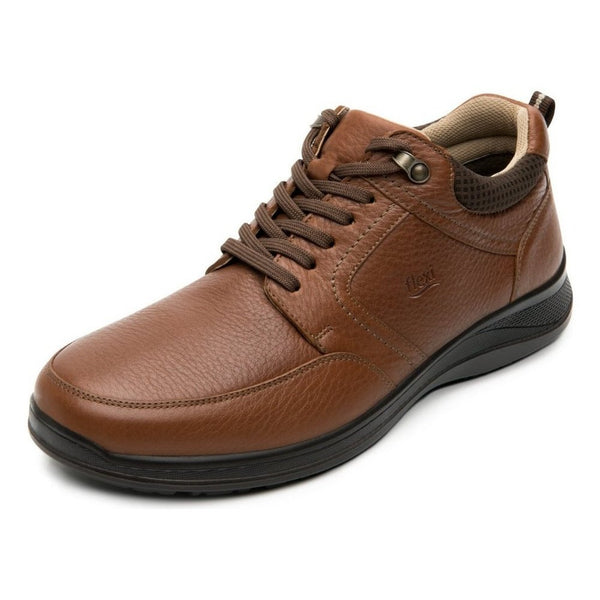 Botin Clasico Para Hombre Flexi Piel Graneada 50816 Tan Moda