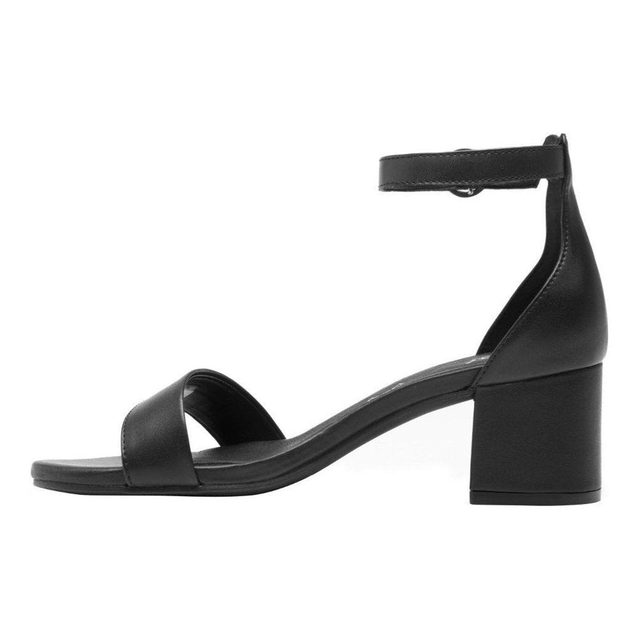 Sandalia Casual De Tacón Mujer Flexi 106411 Negro Mate Moda