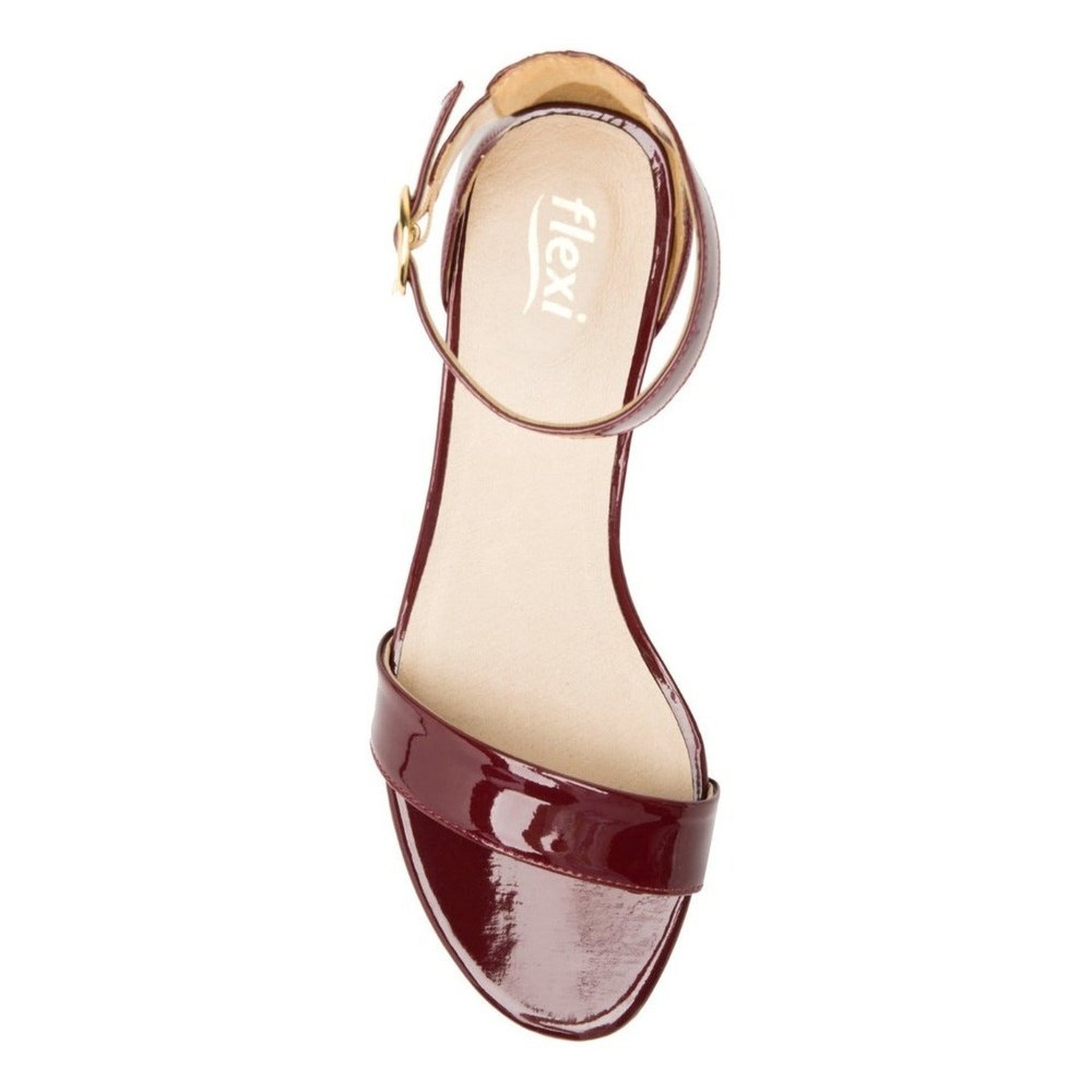 Sandalias Con Tacon Flexi Mujer 106411 Charol Cereza Moderna