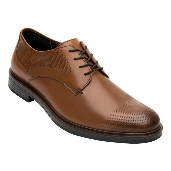 Zapato Hombre Derby Flexi De Vestir 400111 Tan Piel Original